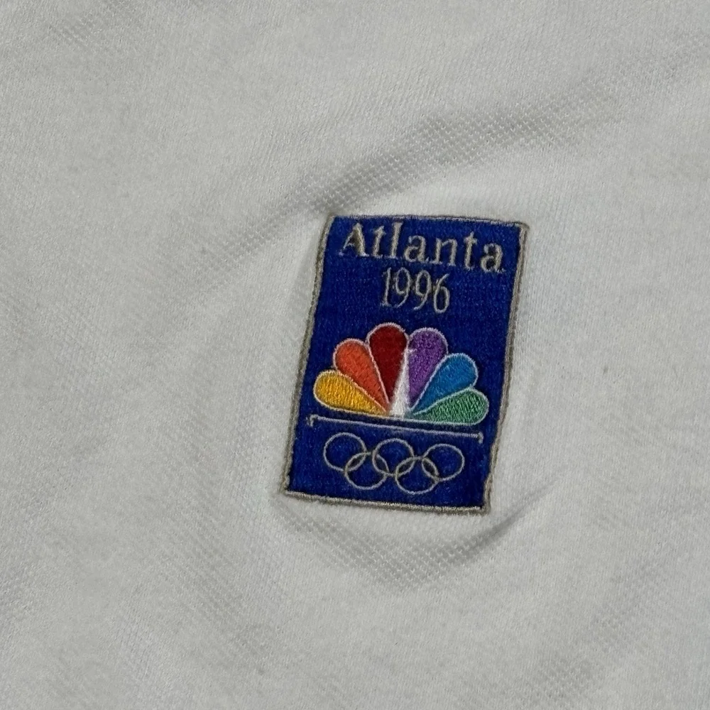 Vintage 1990s Champion USA Olympic Polo Shirt XL 1996 Atlanta NBC Patch